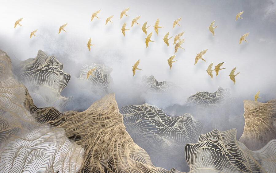 Birds flying in the sky