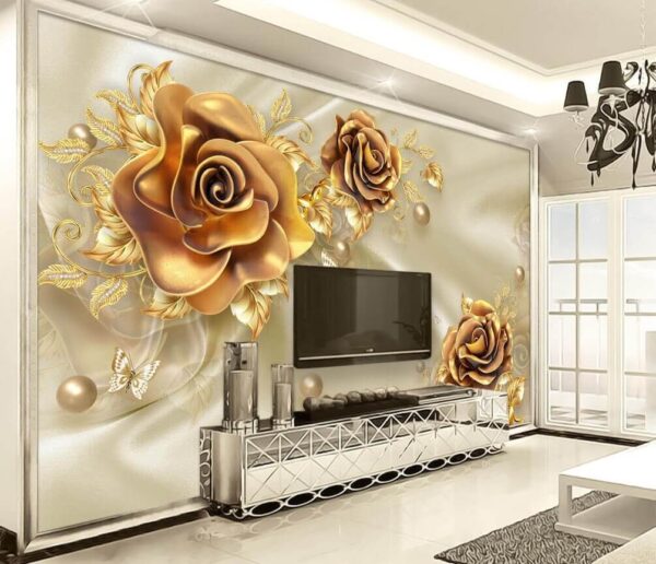 Elegant roses with delicate butterflies Wall murals Elegant roses with delicate butterflies
