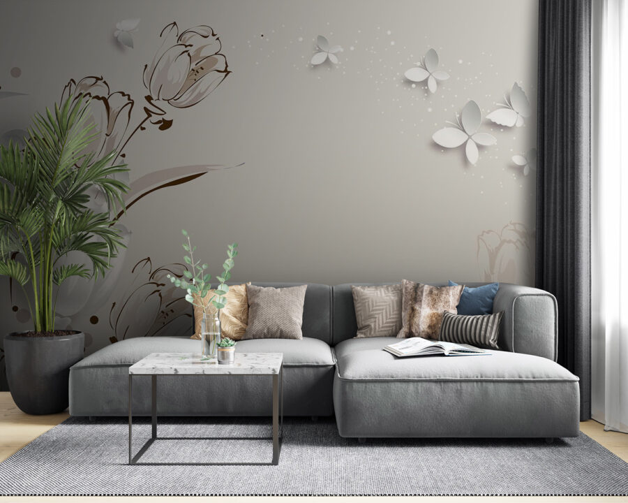 White tulips and butterflies u42642pig53m 900x720 - White tulips and butterflies - tegory