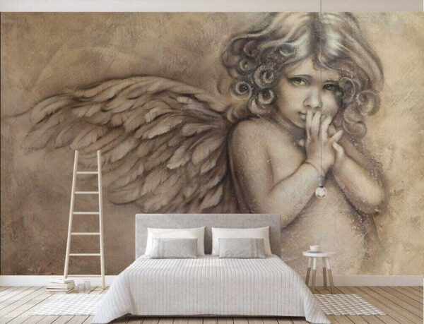 Painting of a baby angel Painting of a baby angel