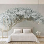 Wall murals White tree with white leaves