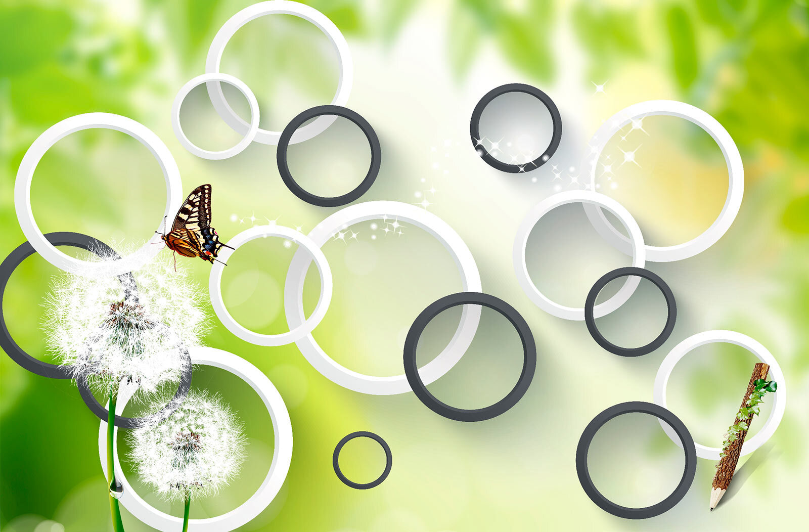 u42442p - Butterfly on a dandelion flower - tegory