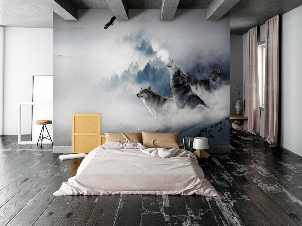 Wolf howling in the snow Wolf howling in the snow