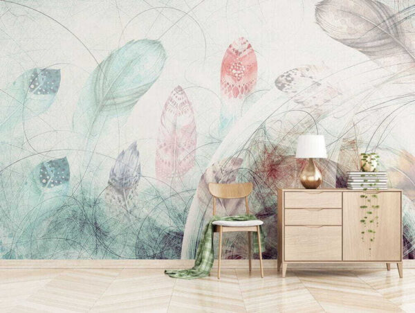 Abstract feathers in soft pastel hues Abstract feathers in soft pastel hues
