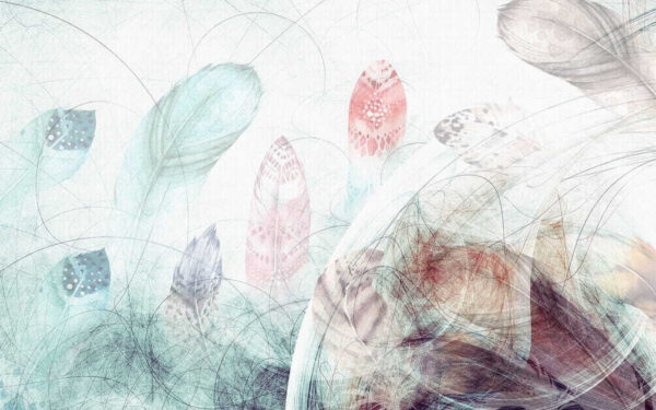 Abstract feathers in soft pastel hues Abstract feathers in soft pastel hues