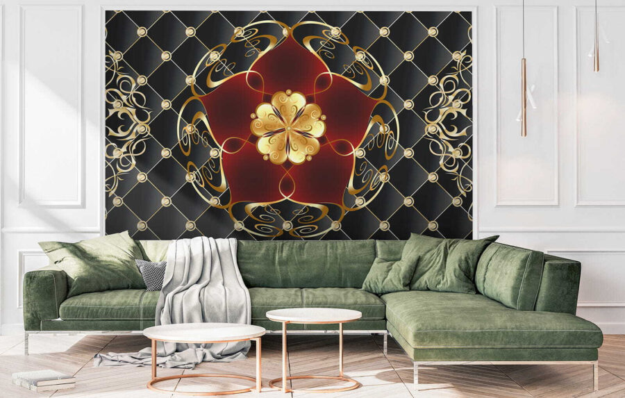 Wall murals Elegant floral design on black background - Image 3