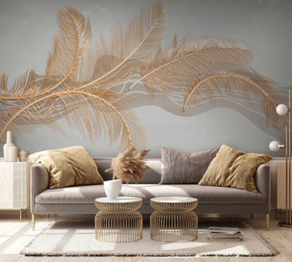 Elegant metallic feather illustration Elegant metallic feather illustration