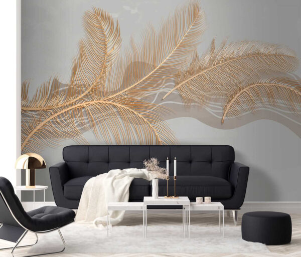 Elegant metallic feather illustration Elegant metallic feather illustration