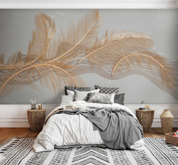 Elegant metallic feather illustration Elegant metallic feather illustration