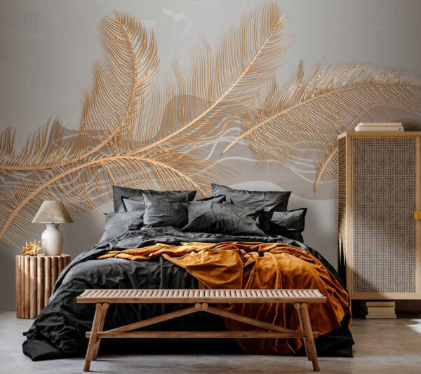 Elegant metallic feather illustration Elegant metallic feather illustration