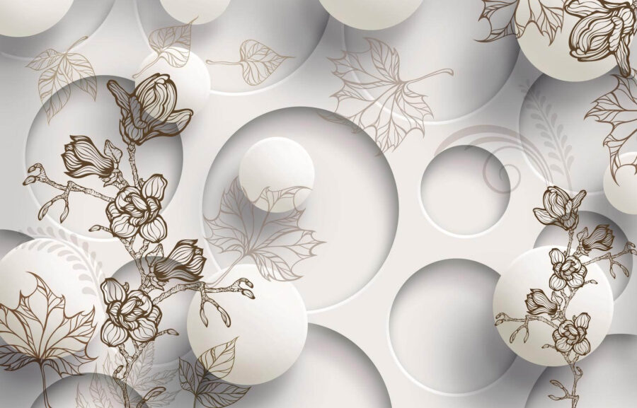 Wallpaper with circles and flowers u40267p 900x577 - Wallpaper with circles and flowers - tegory