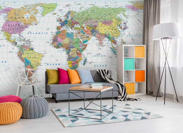 Map of the world Wall murals Map of the world