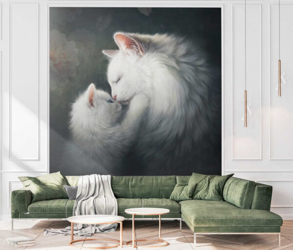 Cat and kitten kissing Cat and kitten kissing