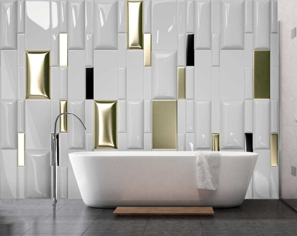 Shimmering tiles in a geometric array. Shimmering tiles in a geometric array.