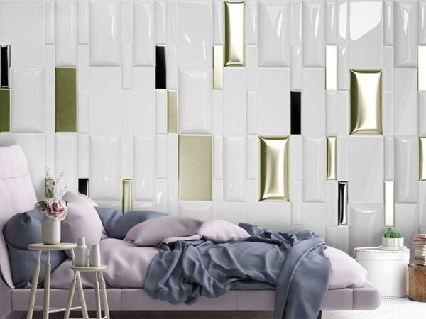Shimmering tiles in a geometric array. Shimmering tiles in a geometric array.