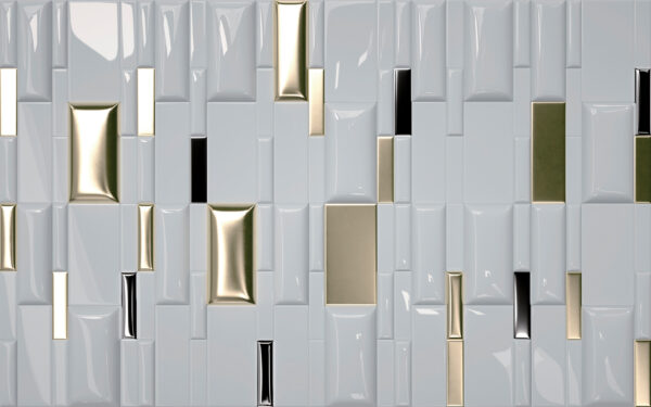 Shimmering tiles in a geometric array. Shimmering tiles in a geometric array.