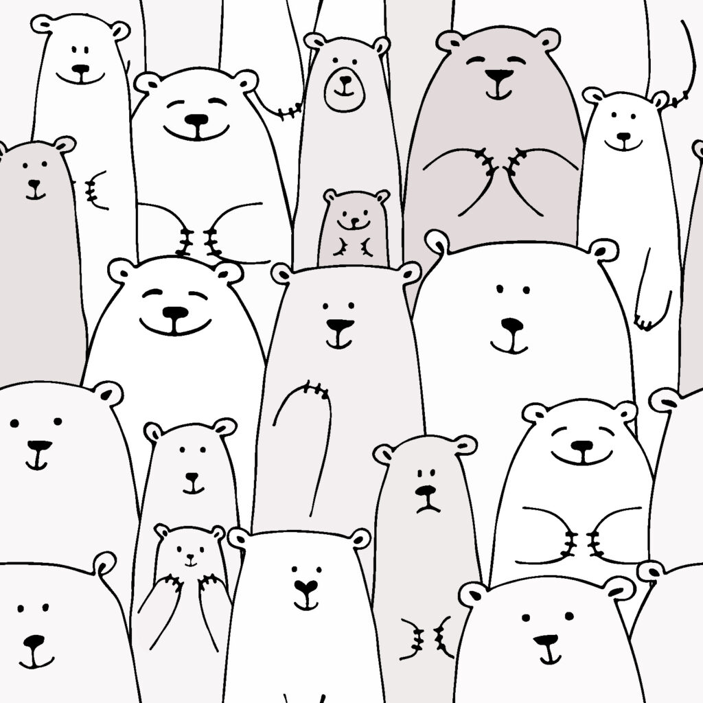 Group of white bears Group of white bears