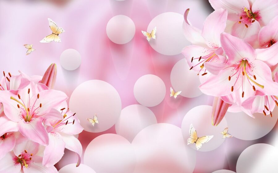 Pink flowers and butterflies u37477p 900x563 - Pink flowers and butterflies - tegory