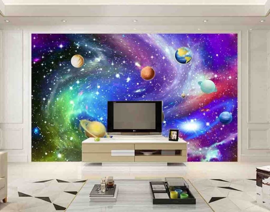Wall murals Planets in the sky with stars