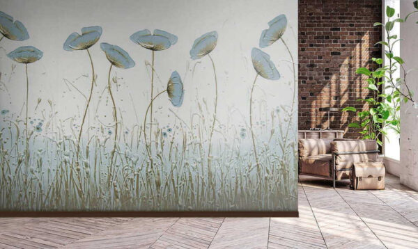 Painting of flowers in a field Painting of flowers in a field