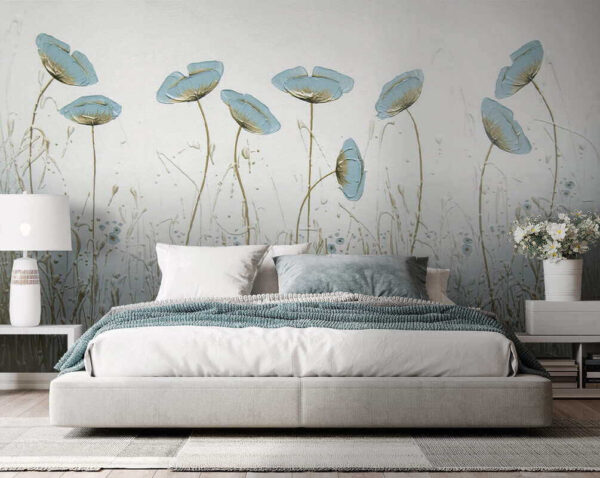 Painting of flowers in a field Painting of flowers in a field