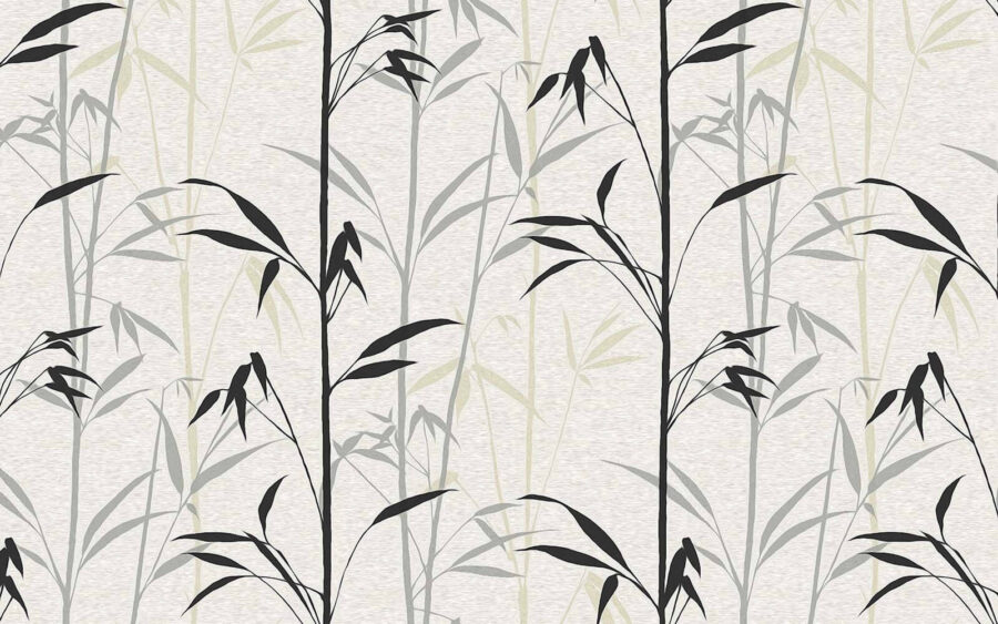 Wallpaper with black leaves