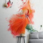 Wall murals Butterfly on a flower