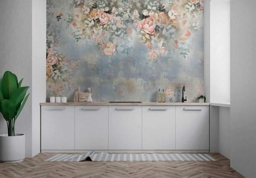 Wall murals Painting of flowers and leaves - Image 5