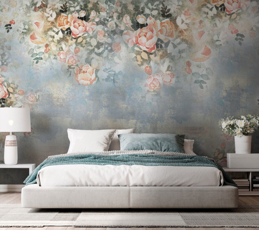 Wall murals Painting of flowers and leaves