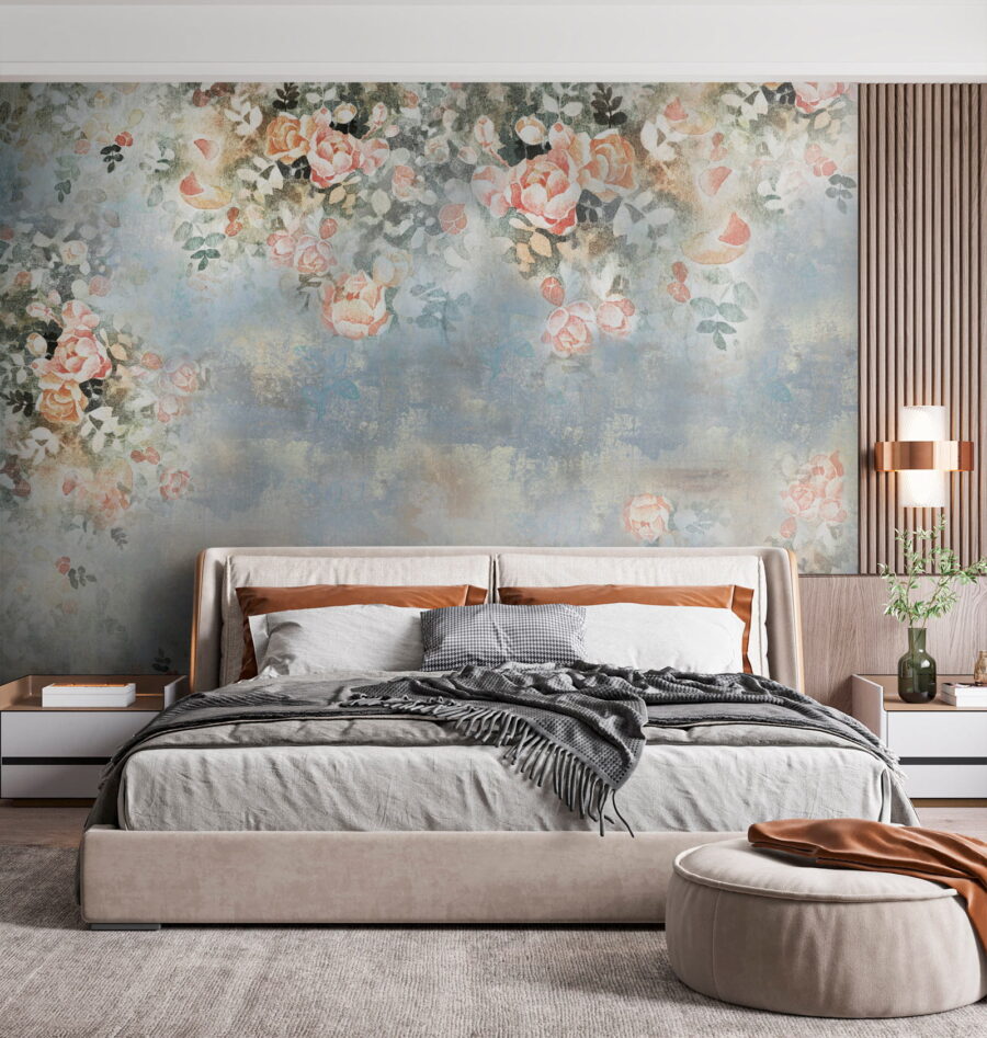 Wall murals Painting of flowers and leaves - Image 2