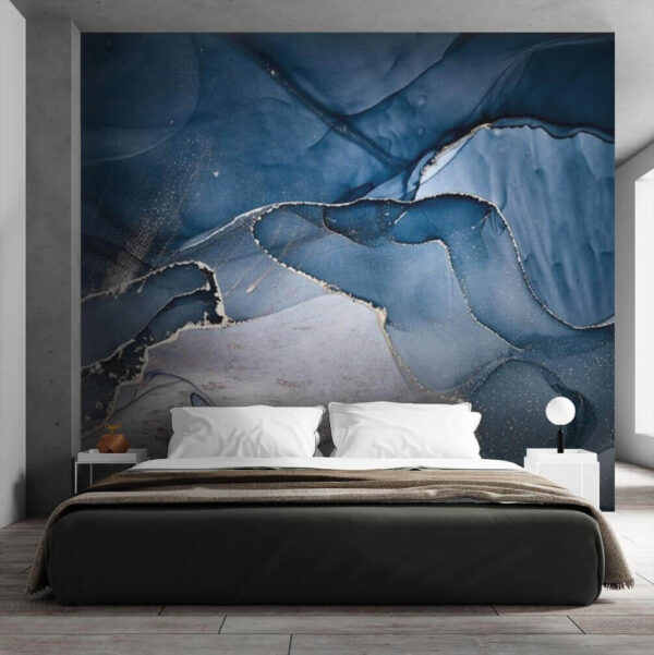 Abstract ocean waves with metallic lines. Abstract ocean waves with metallic lines.