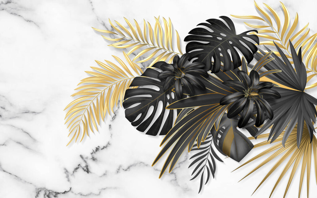 Elegant foliage on a marble backdrop Elegant foliage on a marble backdrop