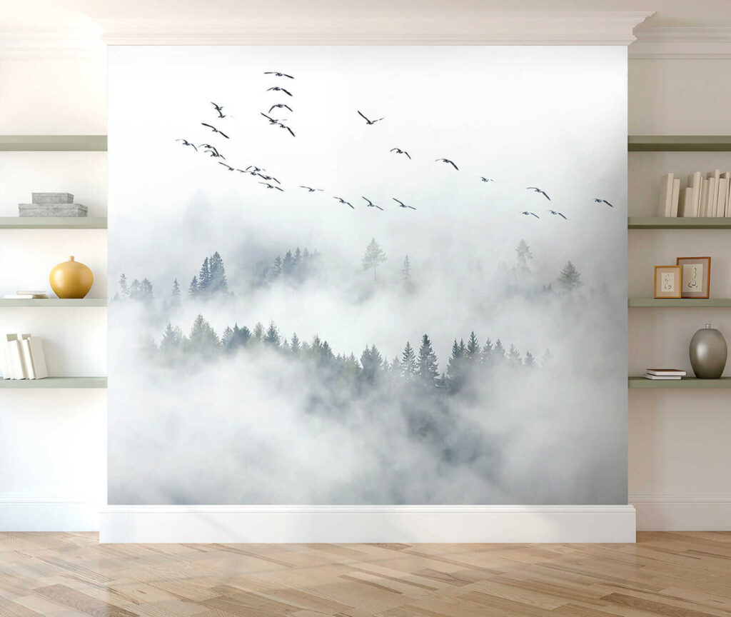 Birds flying in the sky