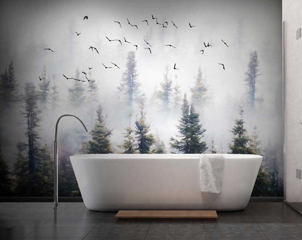 Birds flying in the sky over trees Birds flying in the sky over trees