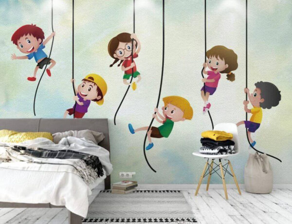 Group of kids climbing on ropes u32016pir1m 600x461 - Group of kids climbing on ropes - tegory