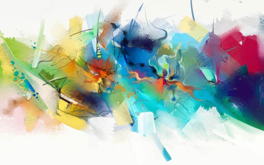 Wall murals Colorful painting of flowers - Image 2