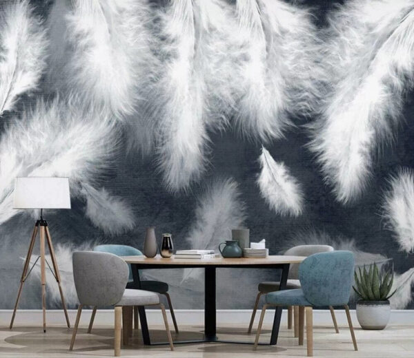 Group of white feathers Wall murals Group of white feathers