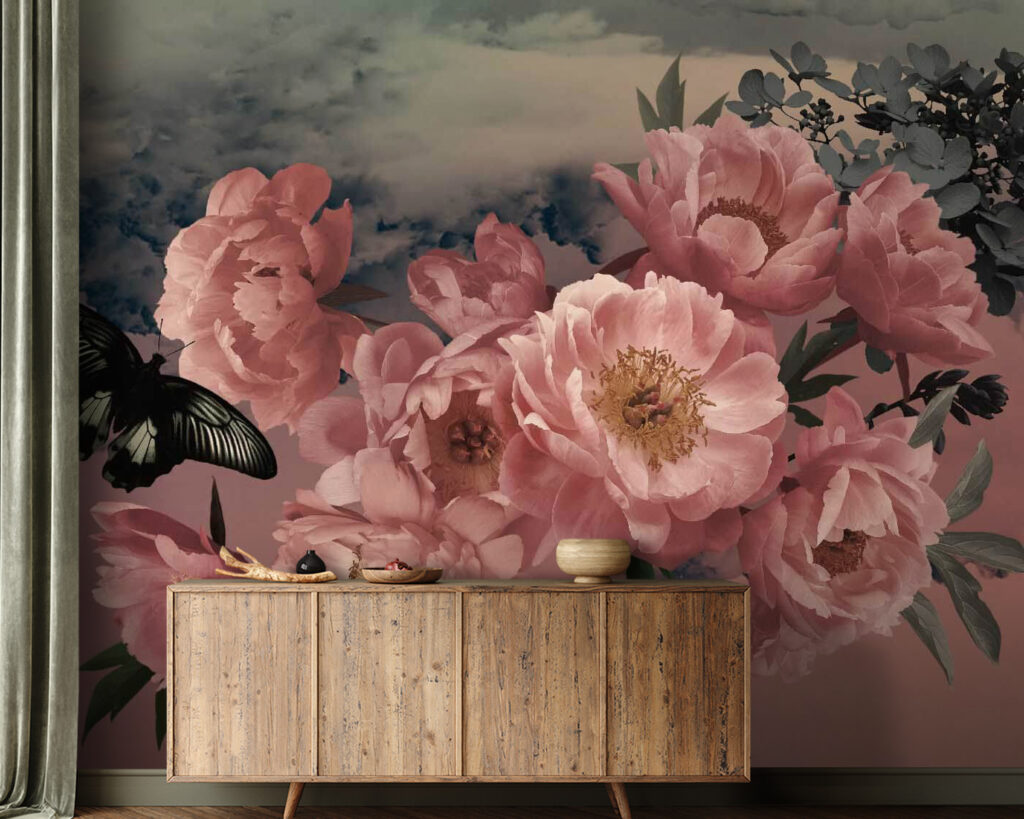 u30607pig21 1024x819 - Butterfly flying over a bunch of pink flowers - tegory