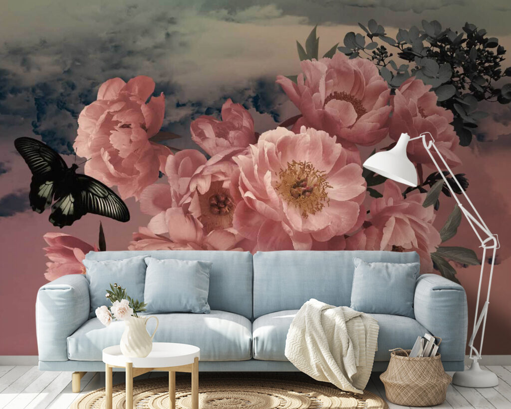 u30607pig14 1024x819 - Butterfly flying over a bunch of pink flowers - tegory