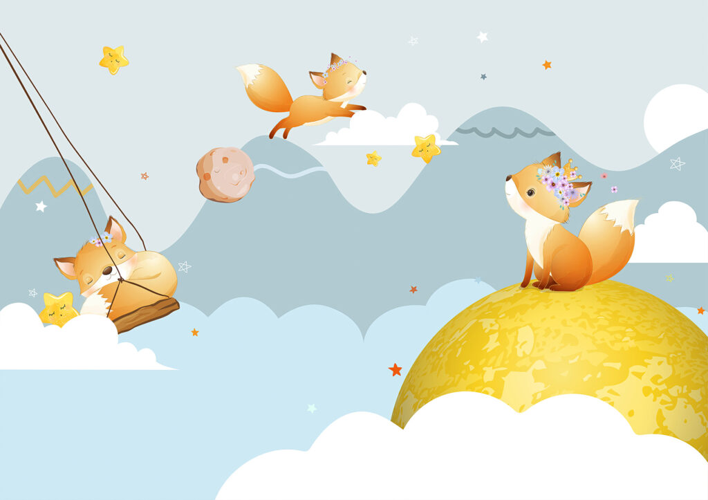 u30386p 1024x723 - Cartoon of foxes on a moon - tegory