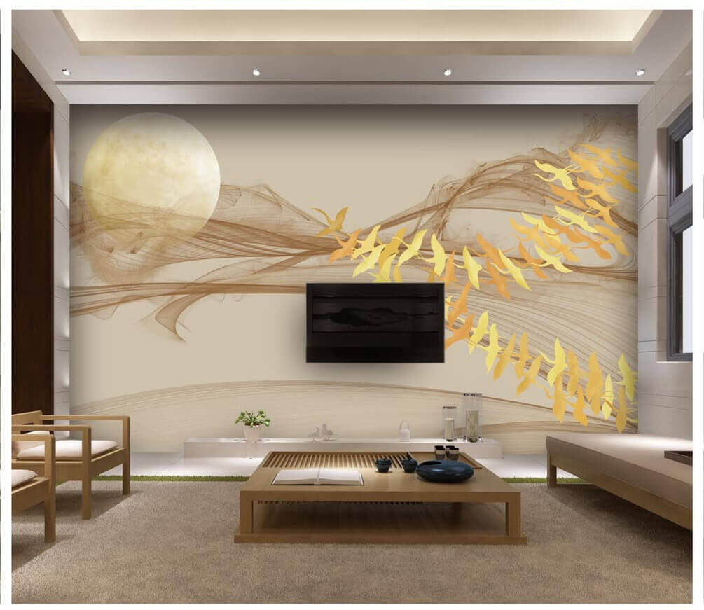 u30357pig1m - Moon and birds flying in the sky - tegory