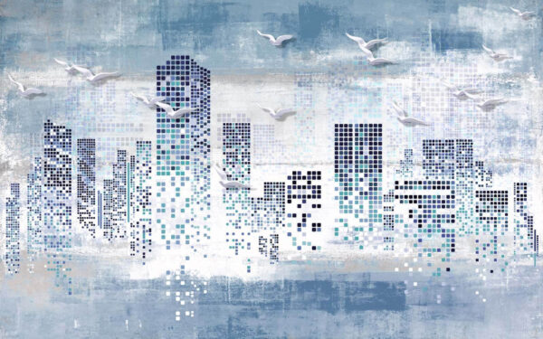 Birds flying over a city Birds flying over a city