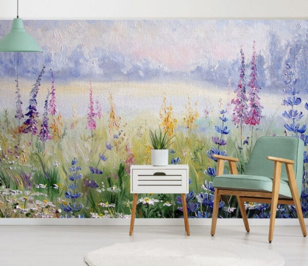 Painting of flowers in a field Painting of flowers in a field