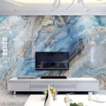 Wall murals Dynamic patterns in calming blue hues