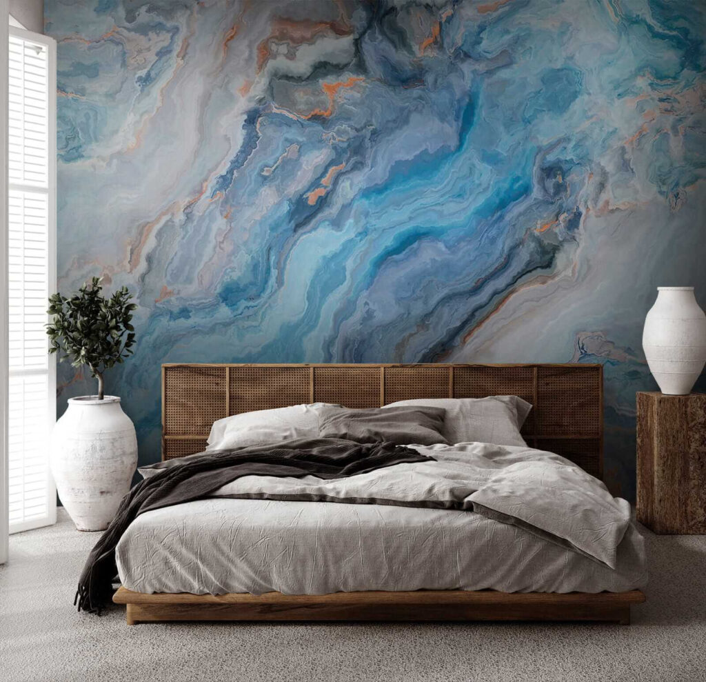 Dynamic patterns in calming blue hues