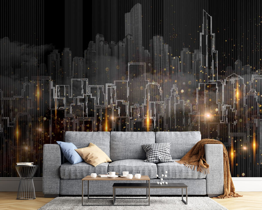 Wall murals Drawing of a city - Image 2