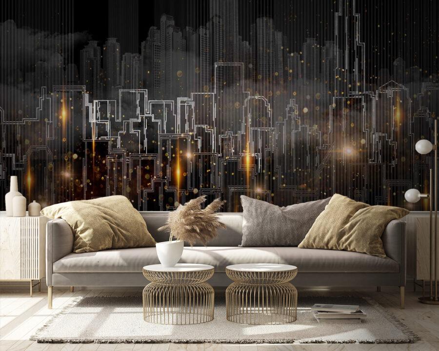 Wall murals Drawing of a city - Image 3