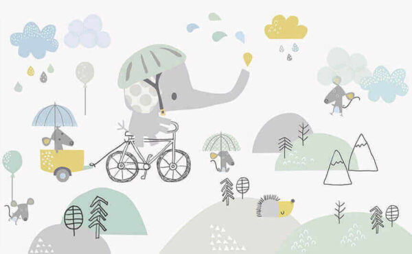 u28124p 600x371 - Cartoon elephant riding a bicycle - tegory