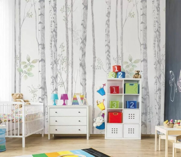 Wall murals Wall murals Wallpaper with trees and leaves (SKU: u25513)