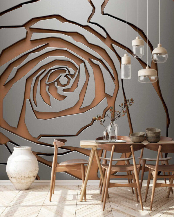 Abstract rose design in metallic texture. Abstract rose design in metallic texture.